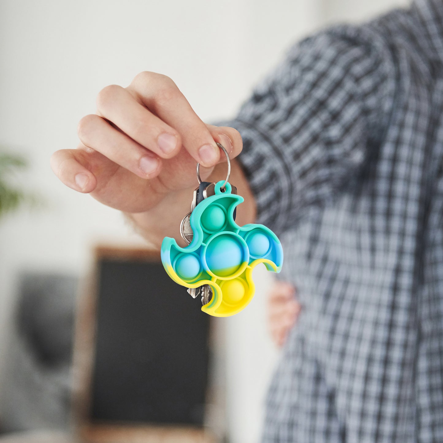 3PCS Mini Pop Keychains Push Bubble Fidget Sensory Toys Simple Stress Relief A