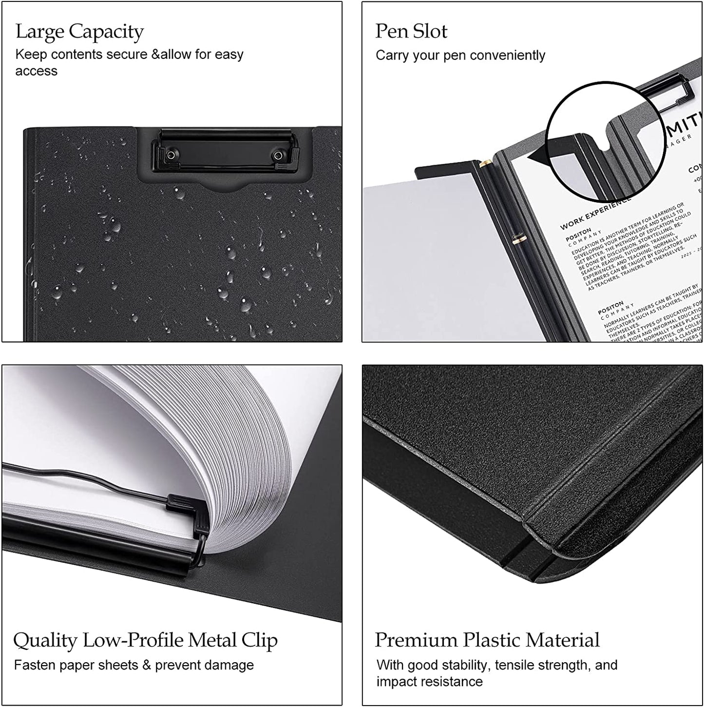 A4 Size Foldable Cover Clipboard 3 Pen Holder PP Foam Stationery Document Holder
