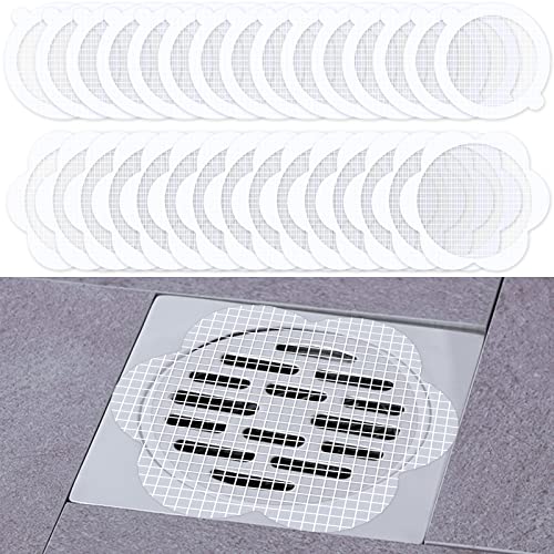 30-Pack Disposable Shower Drain Hair Catchers, Waterproof Strong Adhesive Mesh