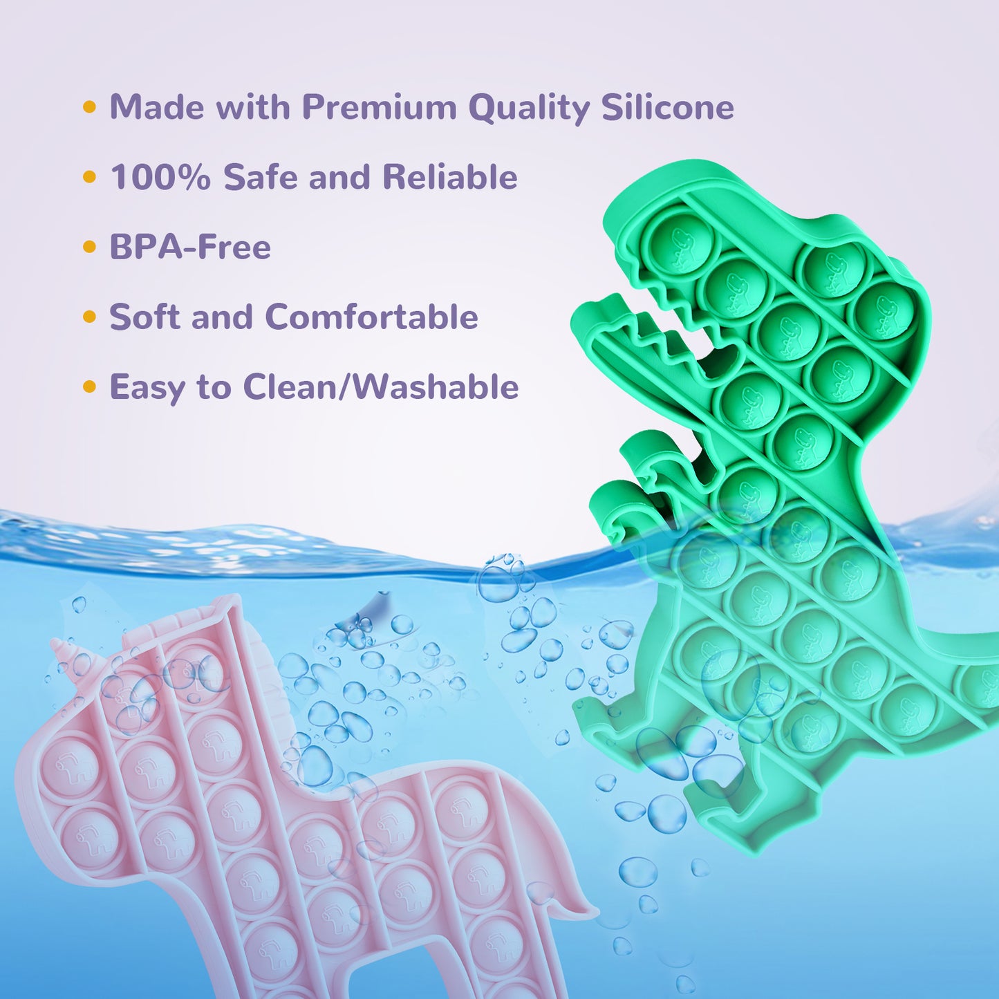 Fidget Pack 2PCS Push Pop Bubble Fidget Sensory Toy, Fidget Toys for Stress An