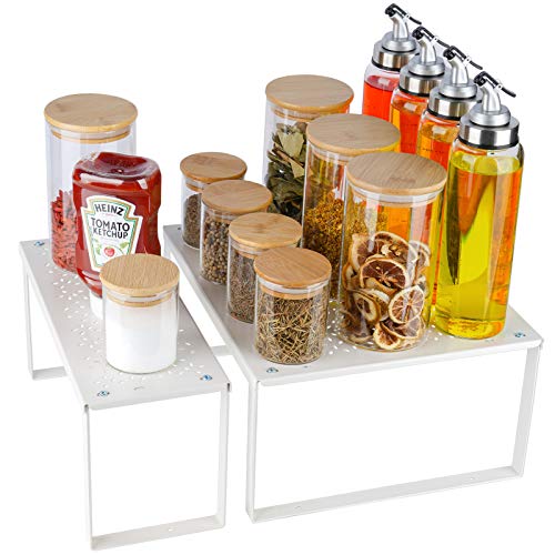 Steel Kitchen Storage Rack 2PC Multipurpose Stackable Heavy-Duty Rustproof