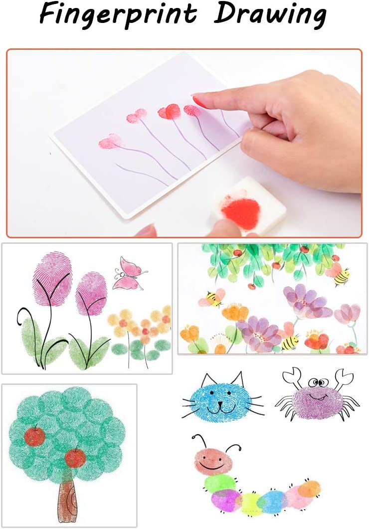 Aphlos Craft Ink Pad Stamps DIY Color, 36 Colors Rainbow Finger Ink Pad