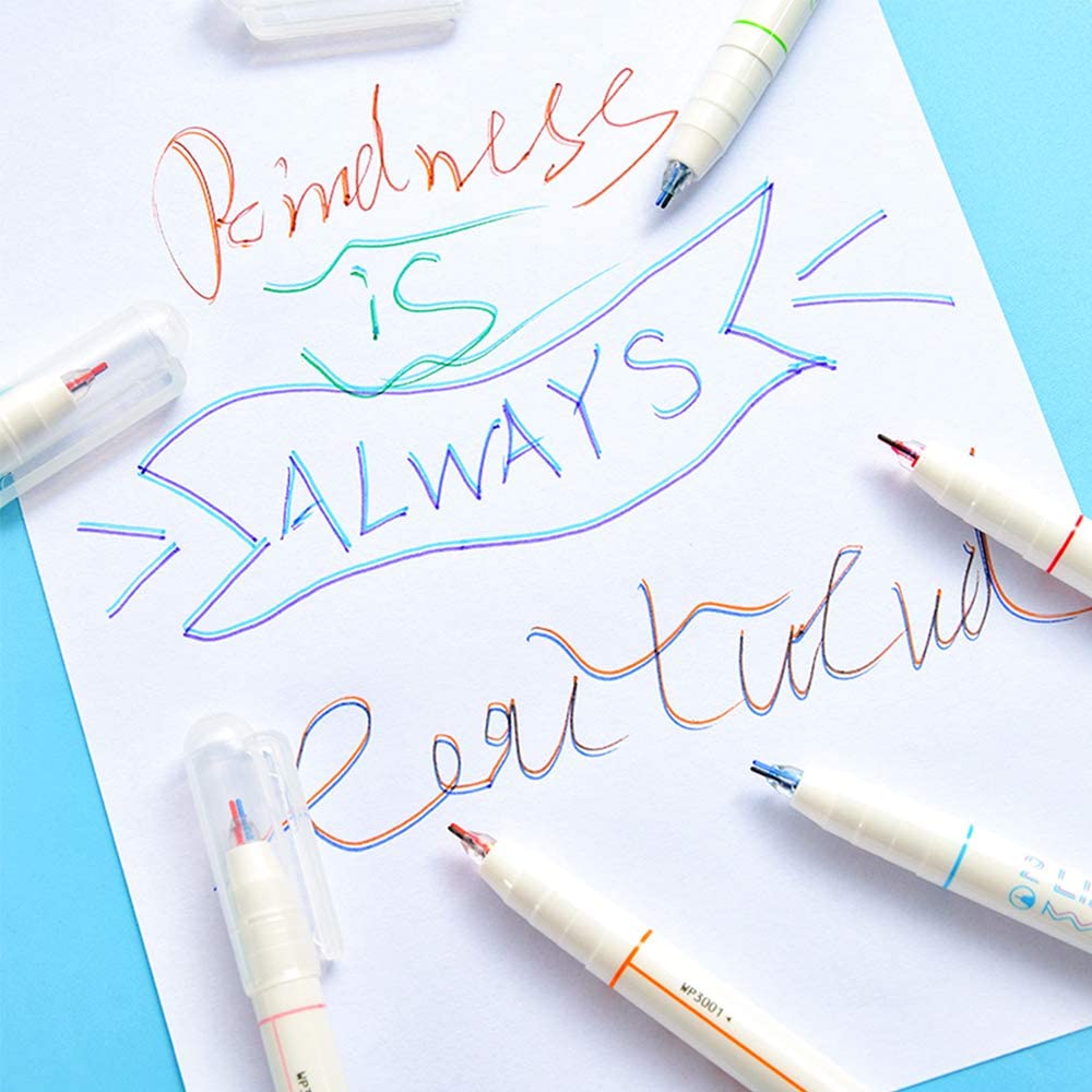 3-D Two Line Drawing Pens, Draw Two Lines Simultaneously with Double Line Mark