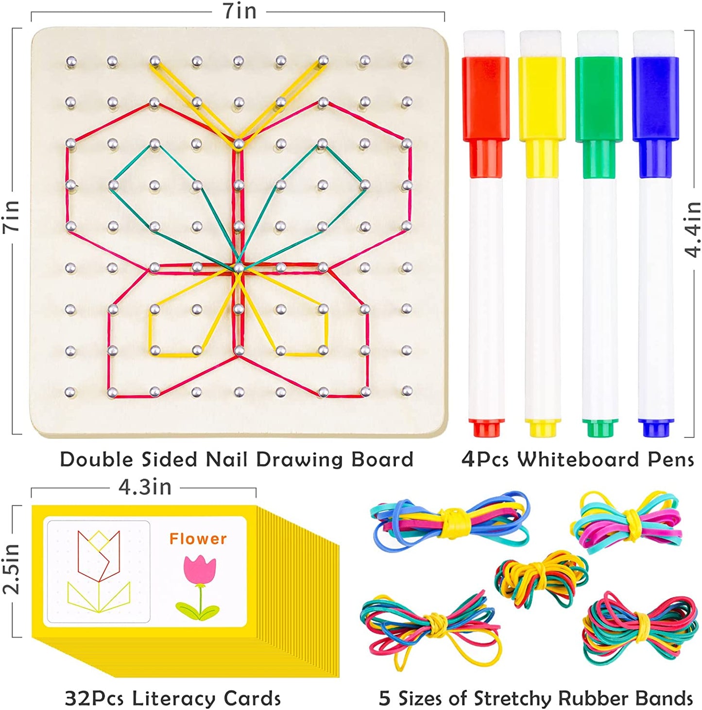 Wooden Geometry Board Mathematics Manipulative Array Block Graphic Education Toy