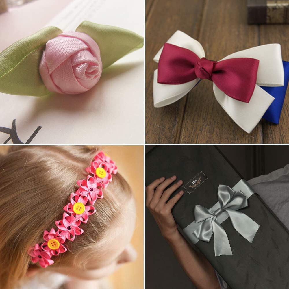 Value Satin Ribbon Pack 30 Color 750 Yard Total 3/8 inch 25 Yard Each Silk Satin