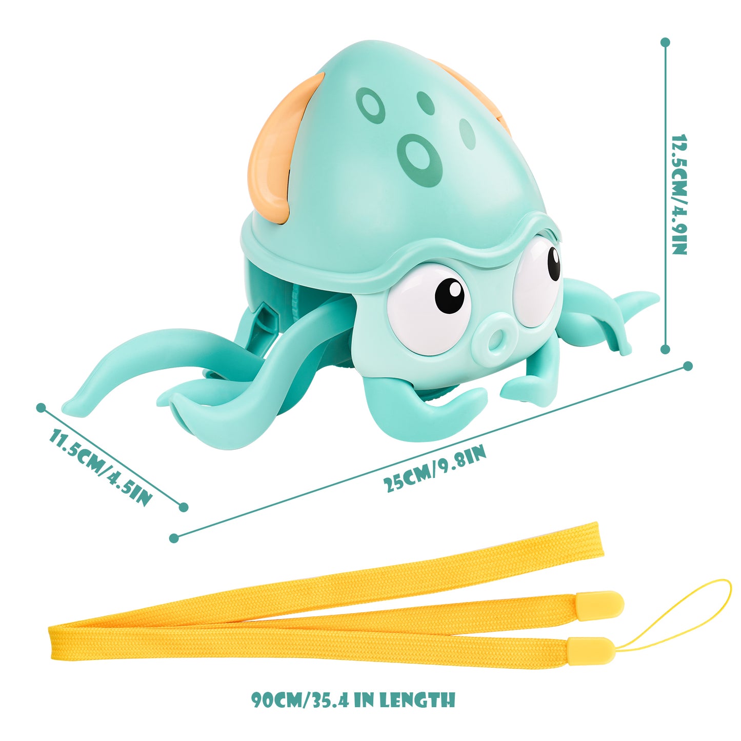Amphibious Crawling Octopus Windup Bath Toy Kawaii Cartoon Walking Octopus wit