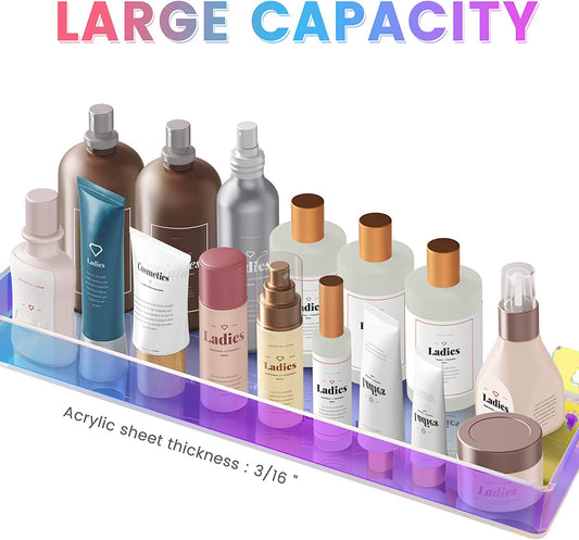 Iridescent Floating Shelf 3PC Acrylic Wall Decoration Heavy Duty Rainbow Display