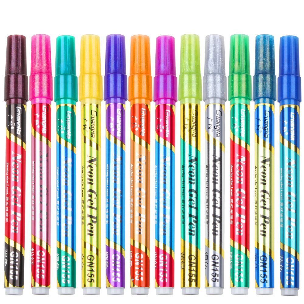 Super Glitter Marker Set, 0.7 mm Tip Glitter Pens Shiny for Coloring, Drawing, D