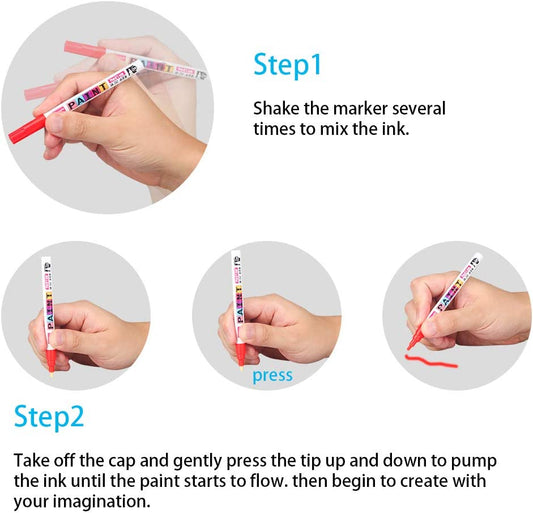 Permanent Paint Markers on Almost Anything Never Fade 12 Colors Strong Covering