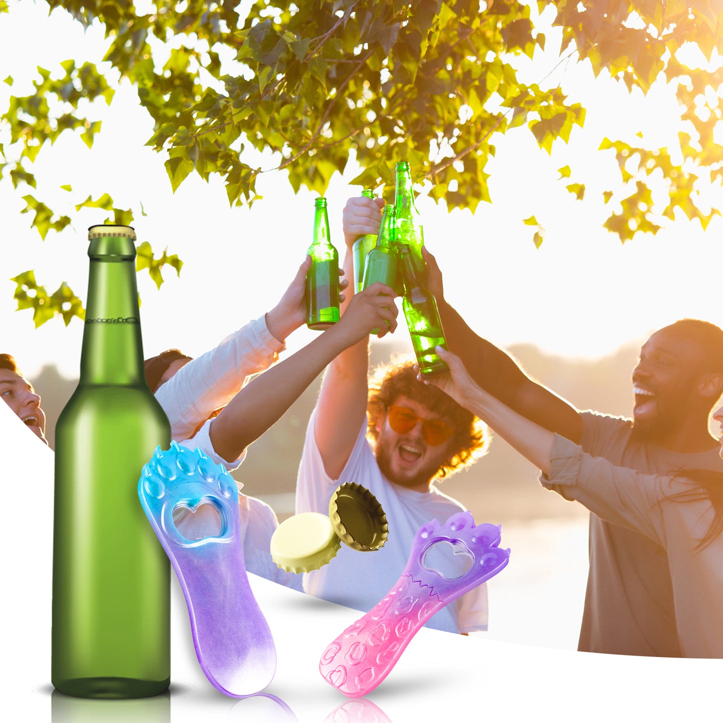 Epoxy Resin Silicone Casting Mold Kit Beer Bottle Opener 4PCS Cat Dog Paw Mold