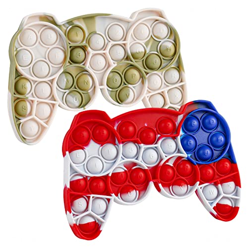 2PCS Game Console Push Pop Bubble Fidget Sensory Toys, Soft Silicone Game Cont
