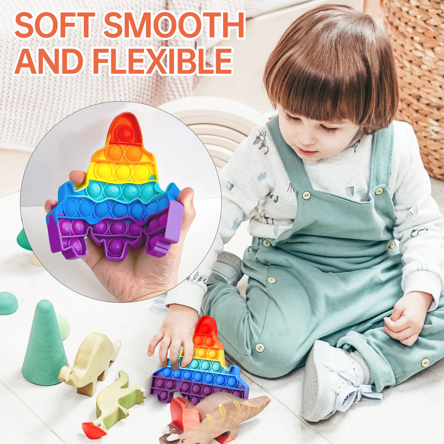 Fidget Pack 2PCS Push Pop Bubble Fidget Sensory Fidget Toys for Stress Relief