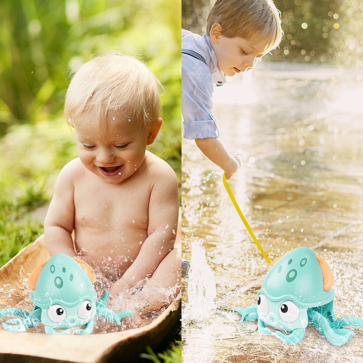 Amphibious Crawling Octopus Windup Bath Toy Kawaii Cartoon Walking Octopus wit