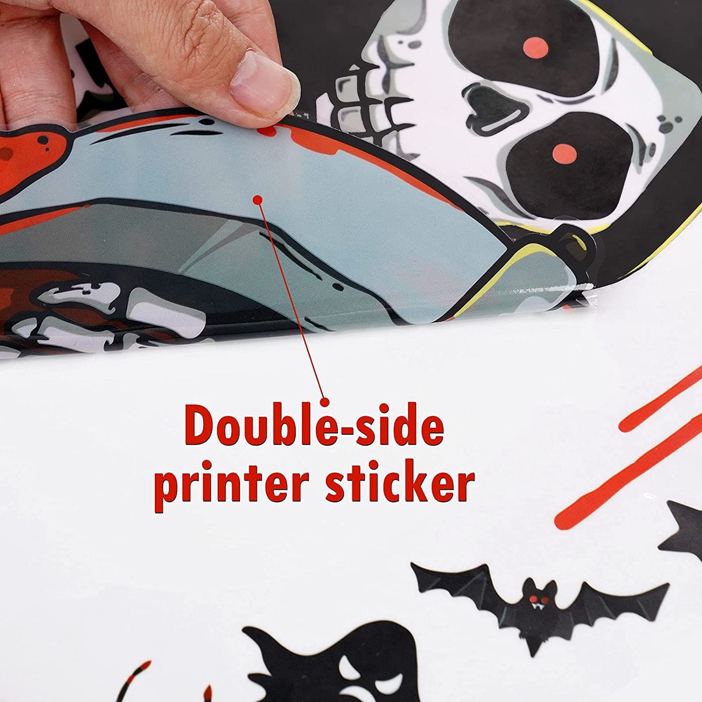 68PCS Skull Skeleton Halloween Window Cling Decal Sticker Set Home Office Gifts