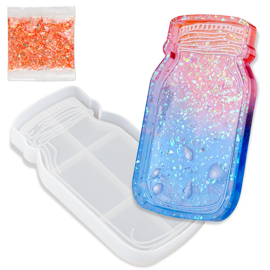 Bottle Shape 6.2?” Rolling Tray Coaster Epoxy Resin Casting Silicone Mold Kit