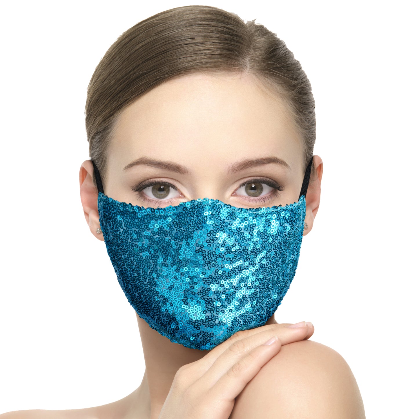 (4 Masks+20 Filters) Washable Fashion Glitter Sequins 5-Layer Filter s,