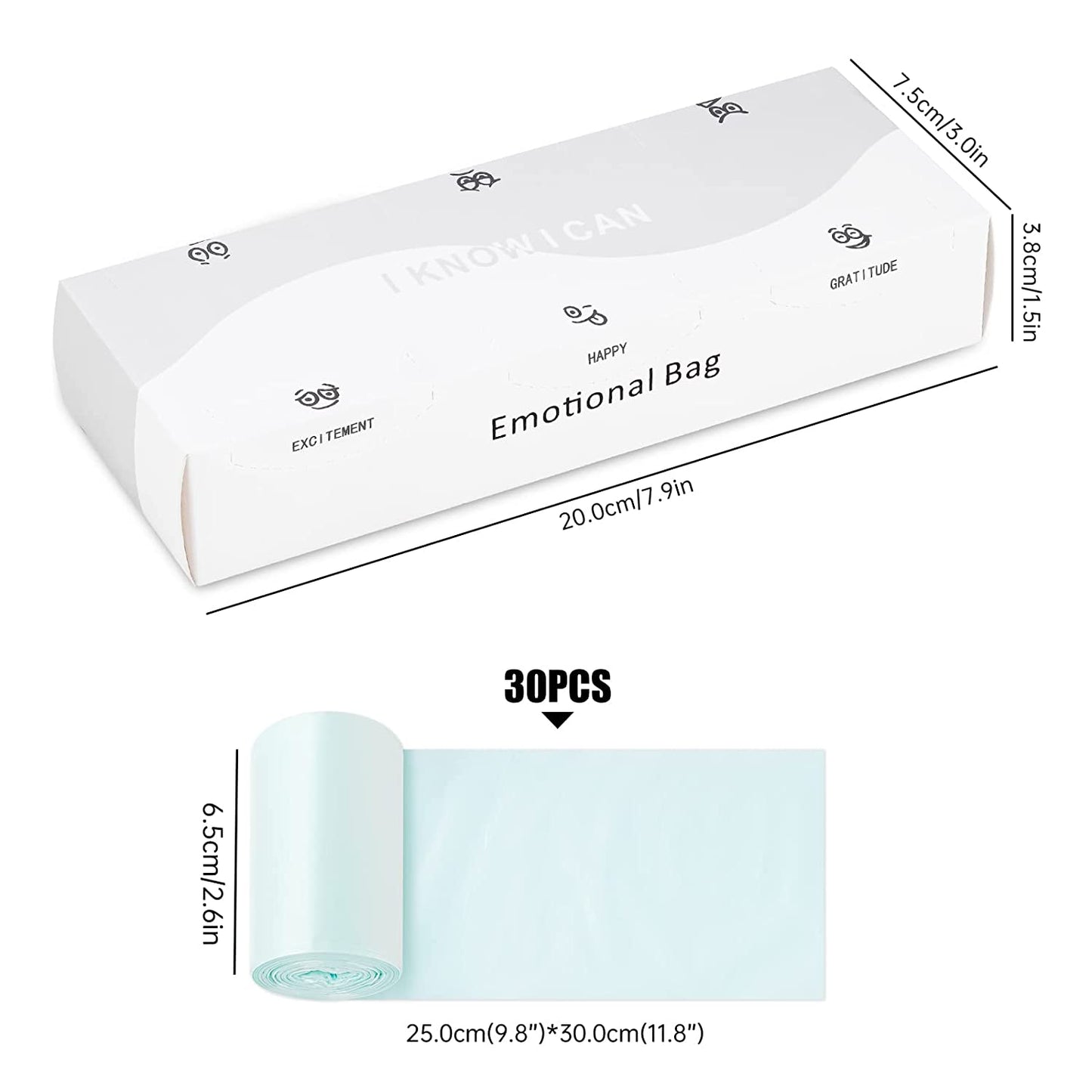 Small Disposable Trash Bags 6 Rolls/180PCS for Ninja Mini Desktop Trash Can