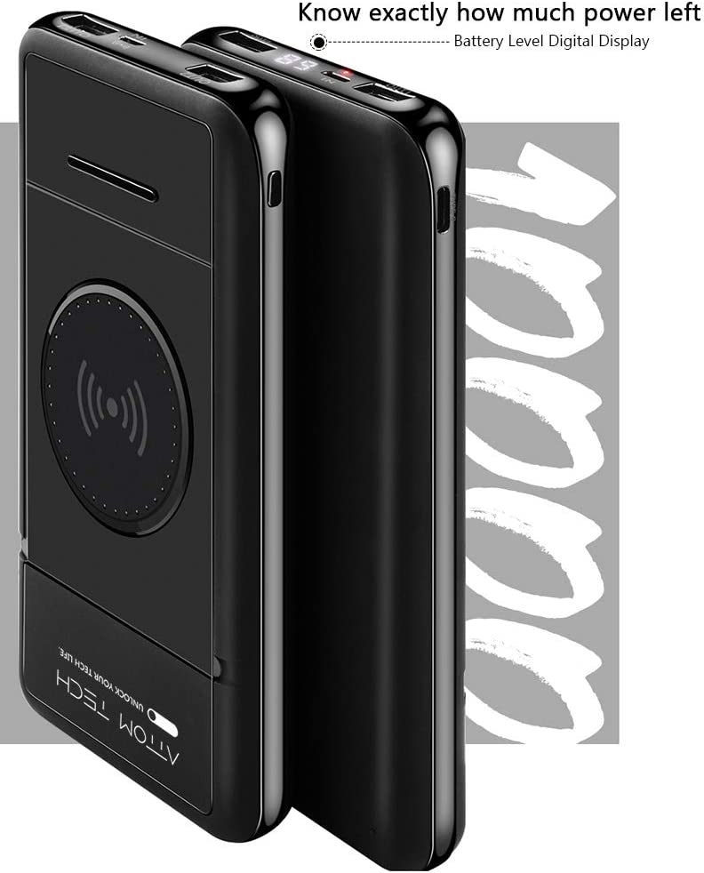 Wireless Charger Power Bank Phone Stand 10000mAh Qi Wireless External Battery