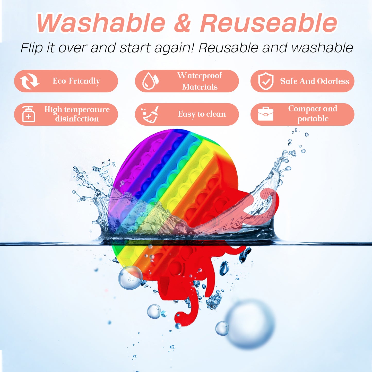 Fidget Pack 2PCS Push Pop Bubble Fidget Sensory Toy Set for Special Needs Stre