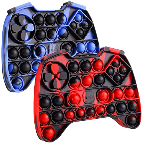 2PCS Game Controller Push Pop Fidget Sensory Toys, Mixed-Sized Silicone