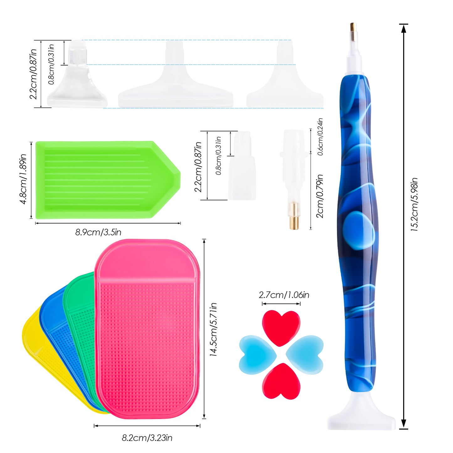 Diamond Painting Pen Kit, Handmade Resin 5D DIY Diamond Drill Pen with Multi I