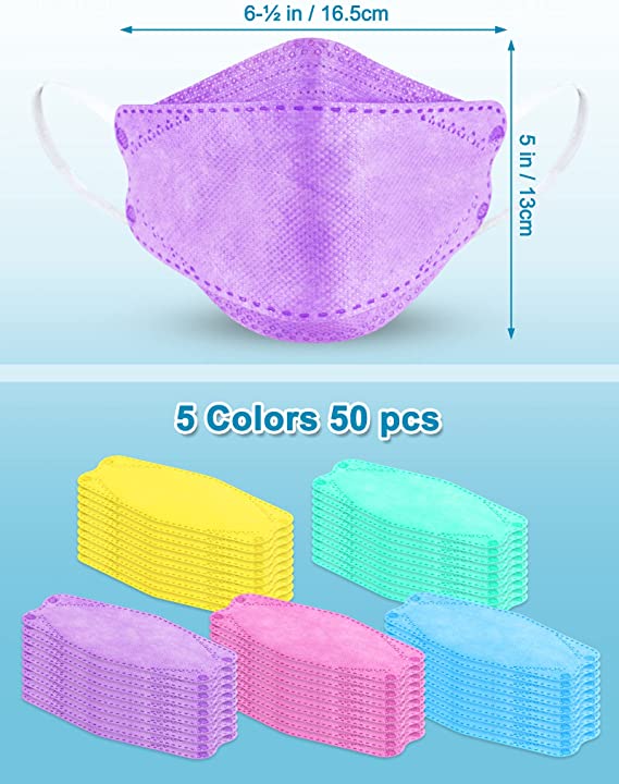 50PCS Disposable Kids Fish Shape Protective Soft Filter for Boys and Girls