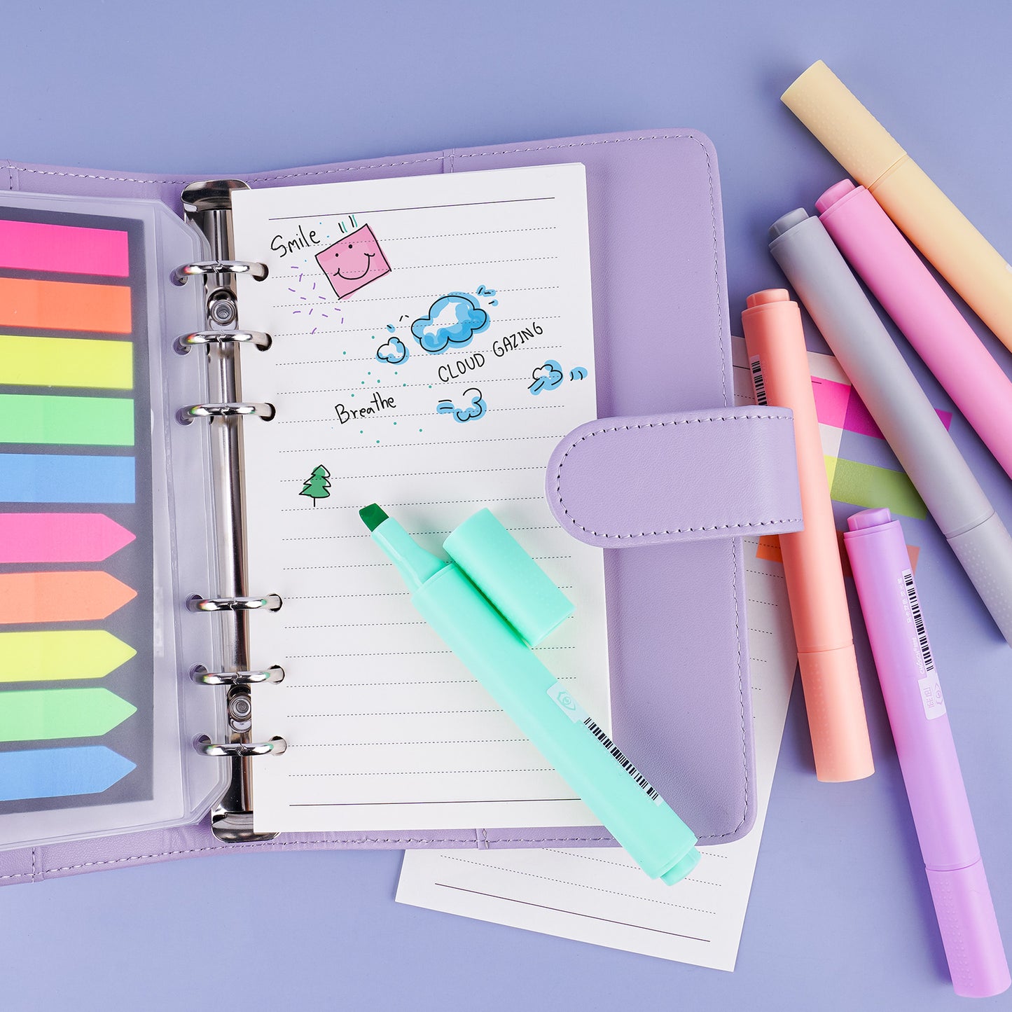 8-Pack Chisel Tip Pastel Highlighter Pen Set, Quick-Drying Water-Based Ink 1-4
