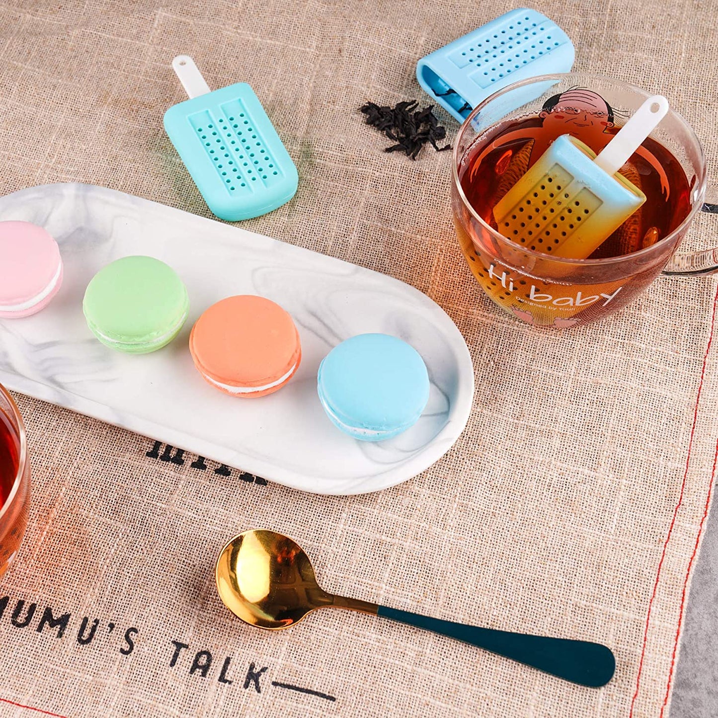 Silicone Tea Infuser 4PCS Loose Tea Steeper Cute Popsicle Ice Cream Tea Strainer