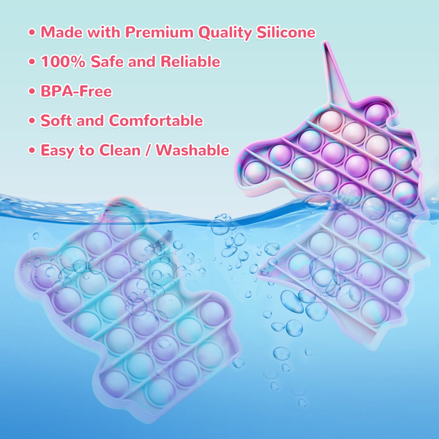 Fidget Pack 2PCS Push Pop Bubble Fidget Sensory Toys Stress Anxiety Relief Sil