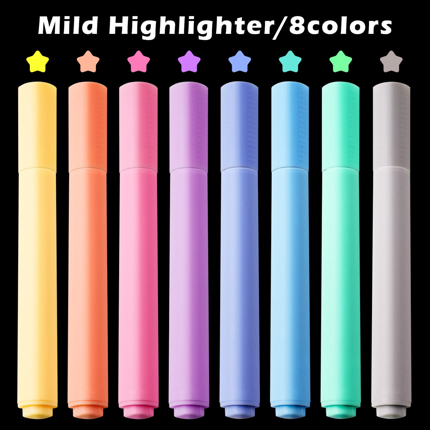 8-Pack Chisel Tip Pastel Highlighter Pen Set, Quick-Drying Water-Based Ink 1-4