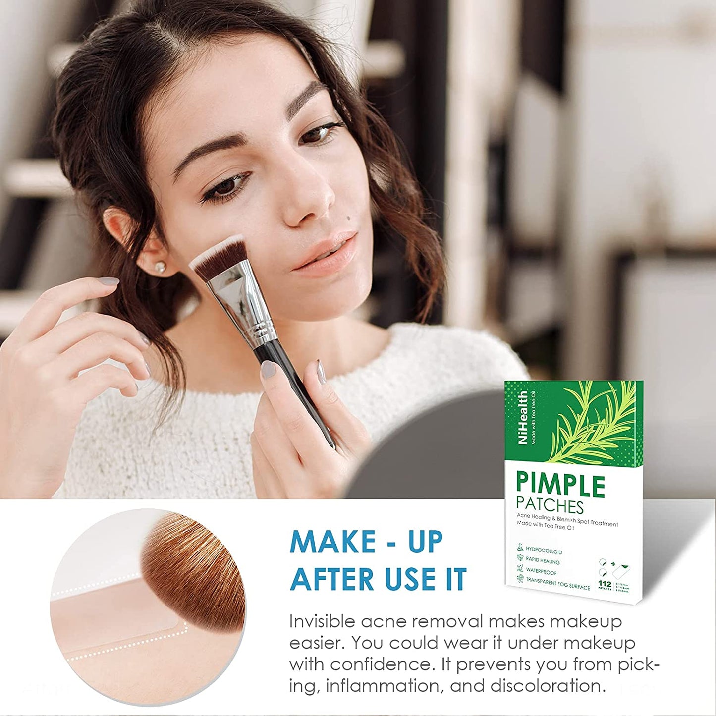 112PCS Tea Tree Oil Acne Pimple Patch 3 Sizes Absorb Hydrocolloid Spot Treatment