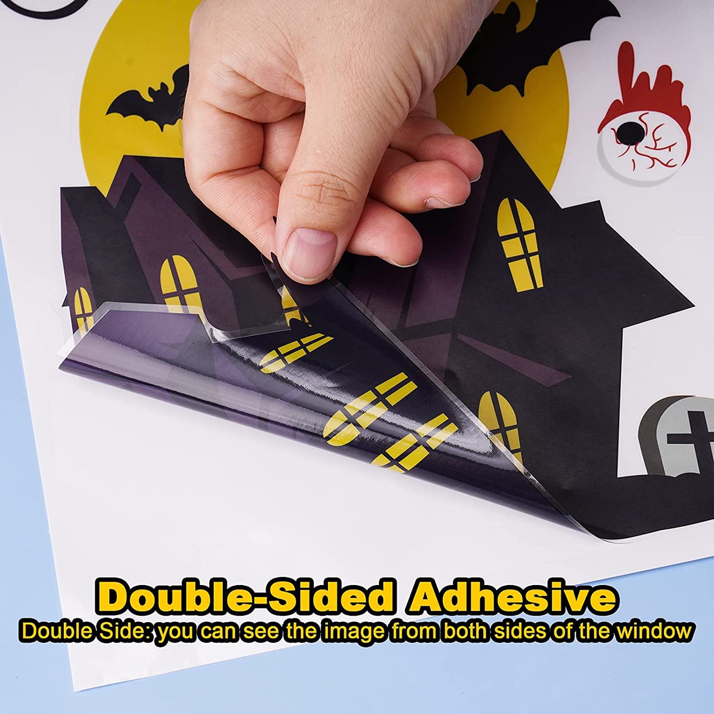 126PCS Cartoon Halloween Window Cling Decal Stickers Home Office School 6 Sheets