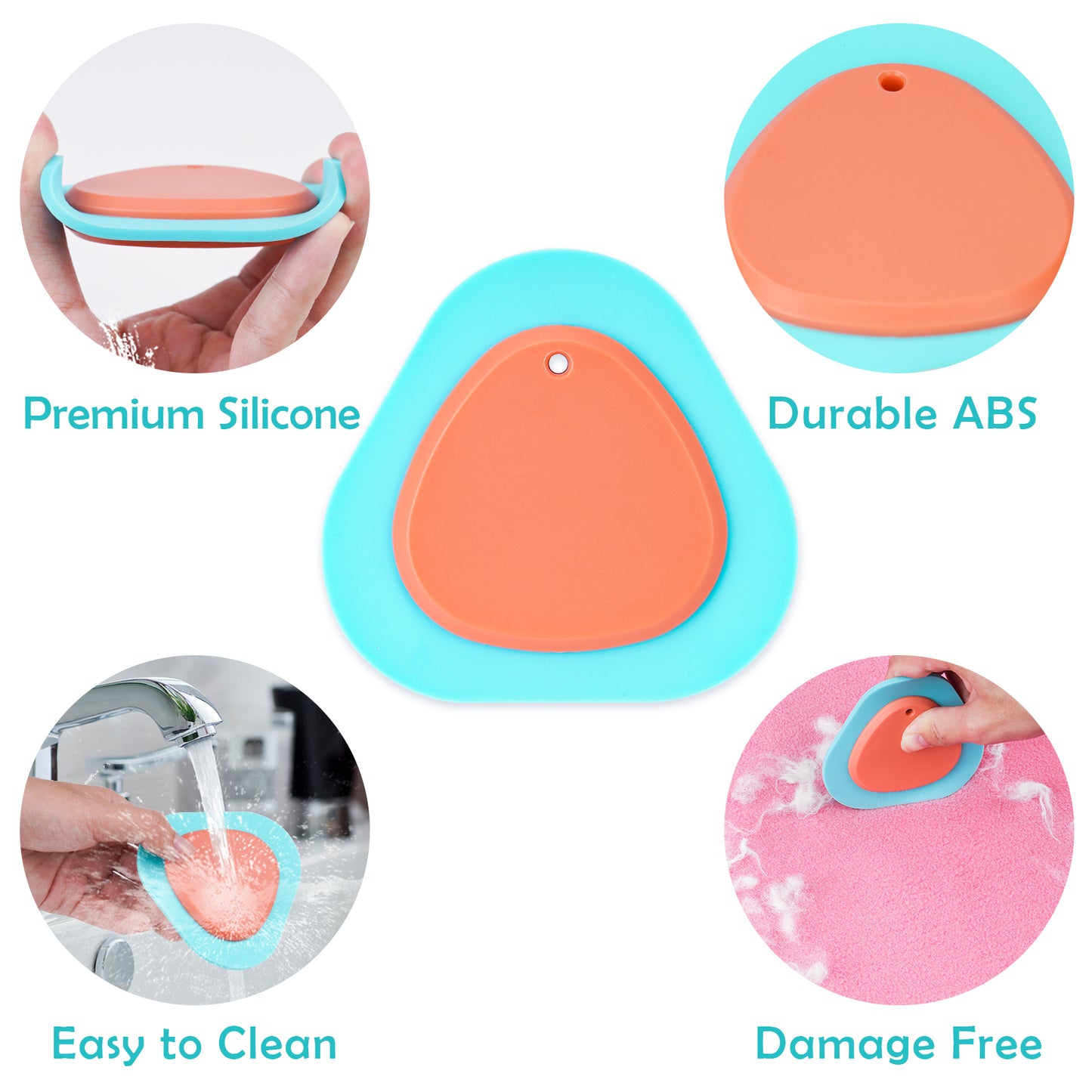 Mini Pet Hair Remover Triangular Silicone Lint Brush Dog Cat Hair Removal Device