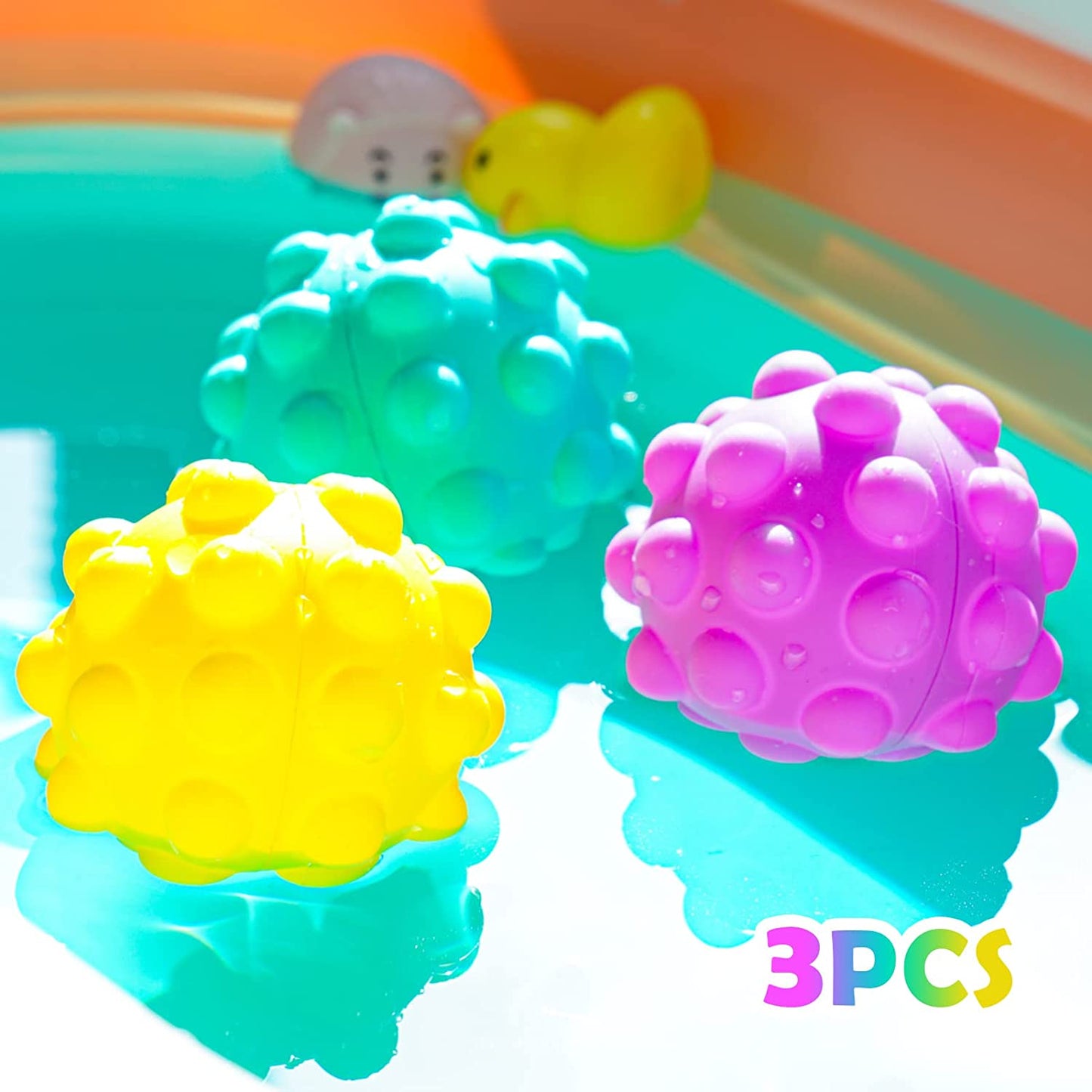 Pop Bubble Fidget Ball Sensory Toy 3PCS Interactive 3D Bounce Ball Stress Reduce