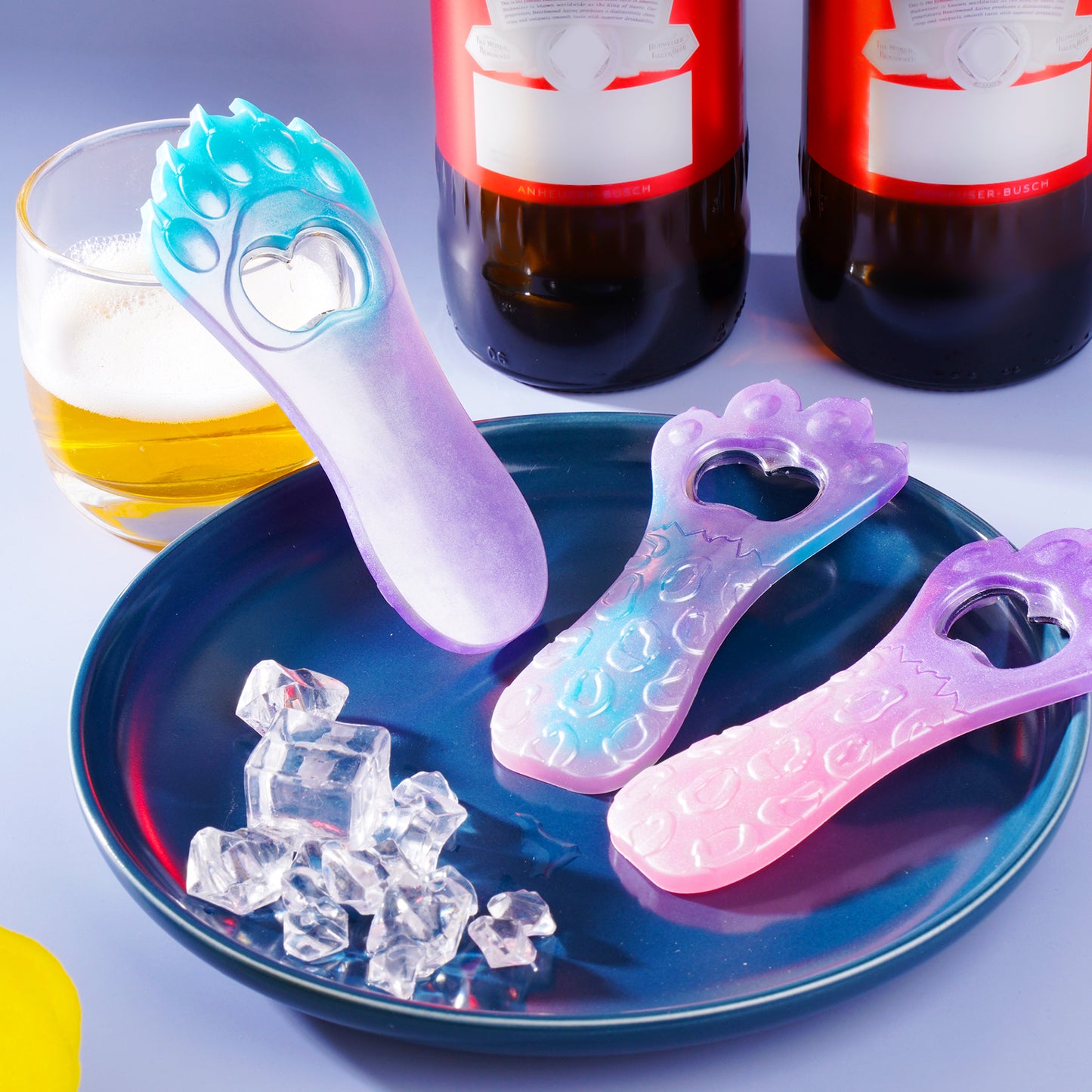 Epoxy Resin Silicone Casting Mold Kit Beer Bottle Opener 4PCS Cat Dog Paw Mold