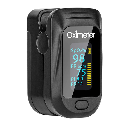 Fingertip Pulse Oximeter Accurate Blood Oxygen Saturation Level PI PR RR Monitor