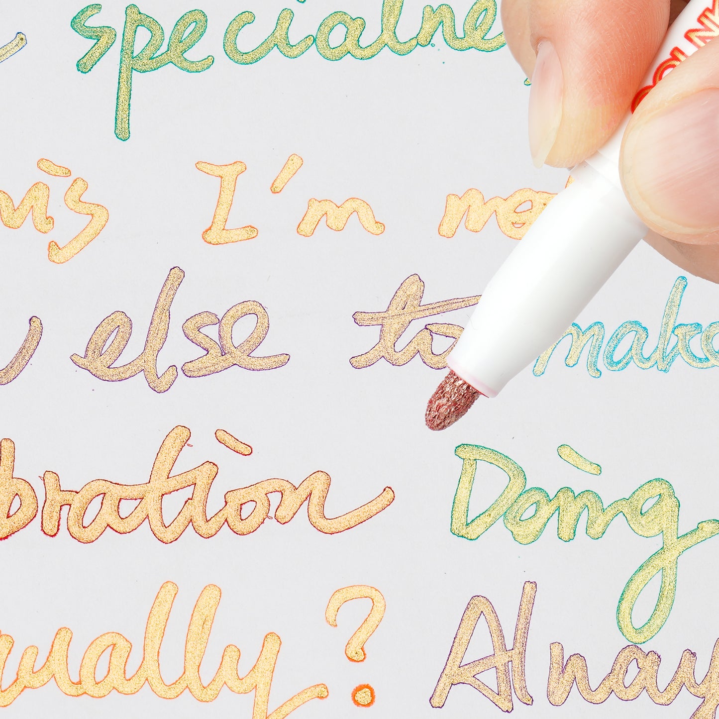 Double Line Golden Metallic Ink with Self-outline Marker Set, Paint Pen Bullet J