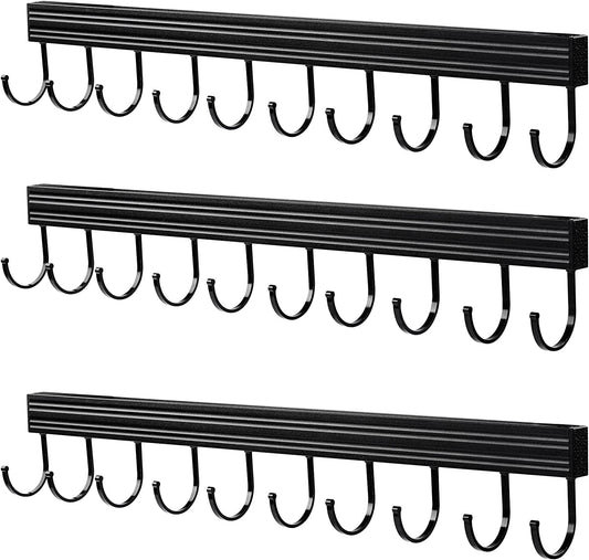 Wall Mounted Coat Racks for Hanging Towel Hat Key Purse Bag Kitchen Utensil 3PCS