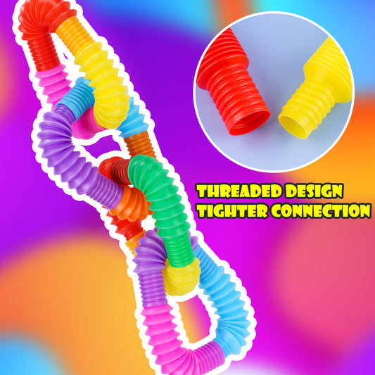 49PCS Mini Pop Tube Sensory Fidget Toy Set, Multicolor 0.8" Stretchable Pipe P