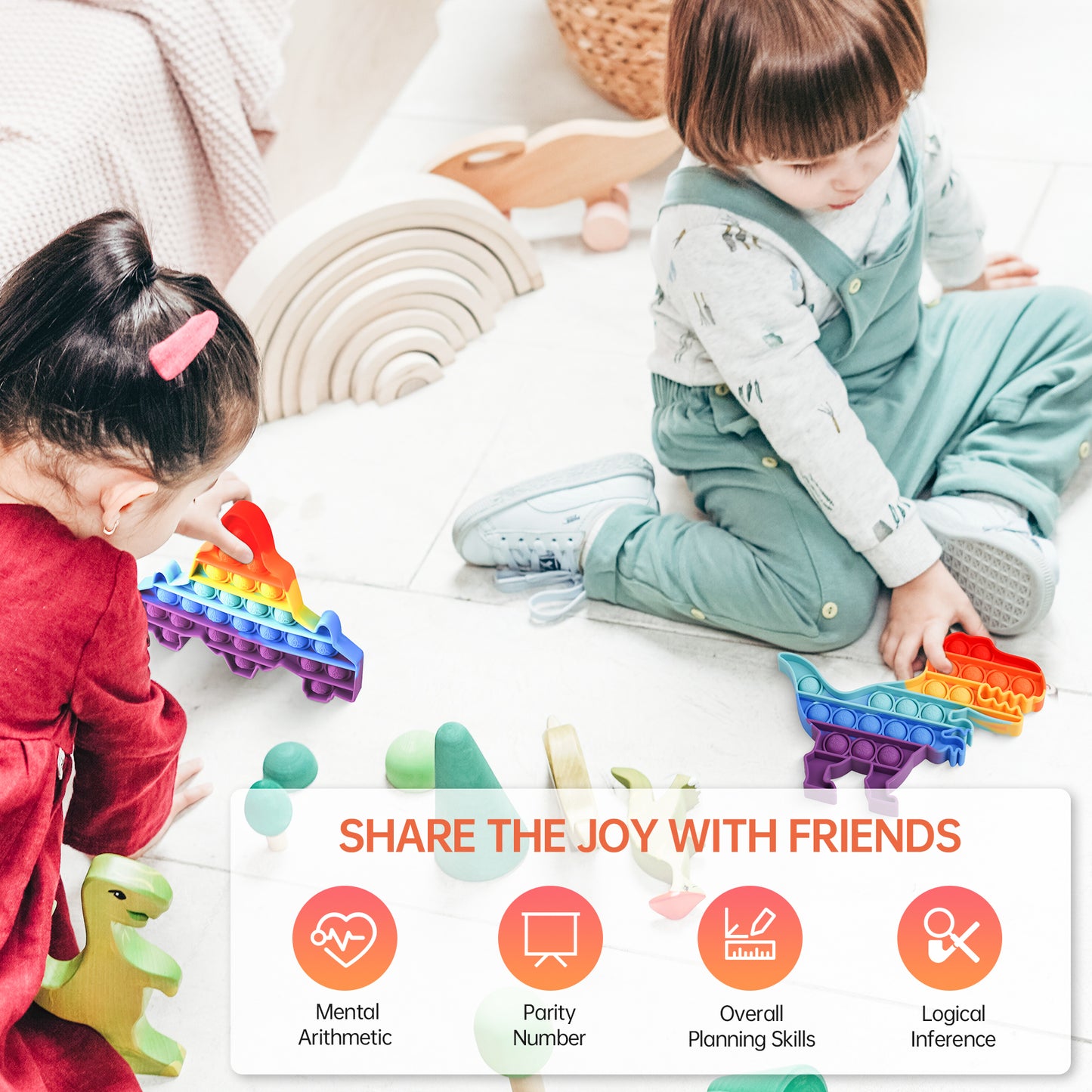 Fidget Pack 2-Pack Push Pop Bubble Fidget Sensory Toy, Fidget Toys for Stress