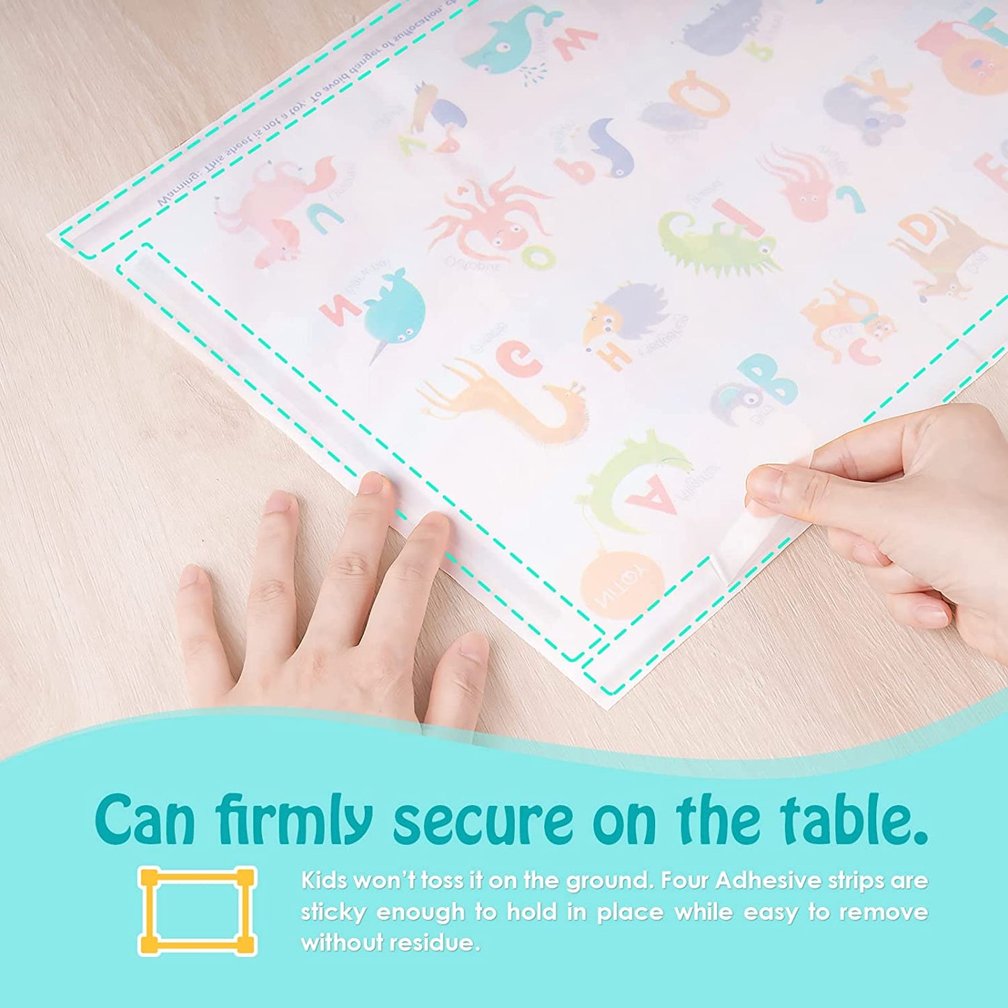 Disposable Placemats 55PCS Baby Stick On Table Mat 12x18 Learning Alphabet ABC