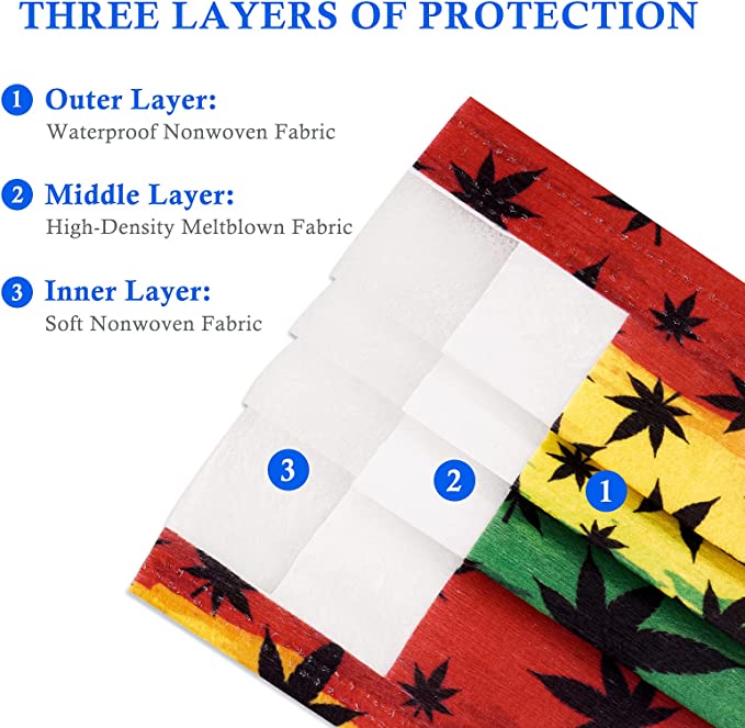 50PCS Leaves Print Individually Wrapped Disposable s, Unisex Design