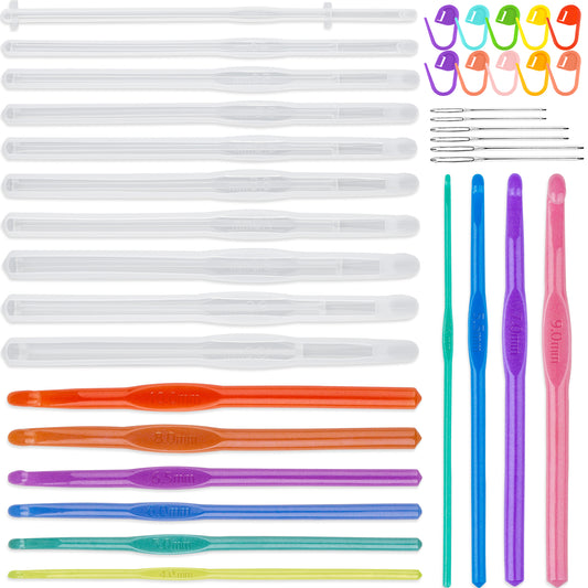 Crochet Hook Set Epoxy Resin DIY Casting Silicone Mold Kit 3-10mm 10 Sizes Han