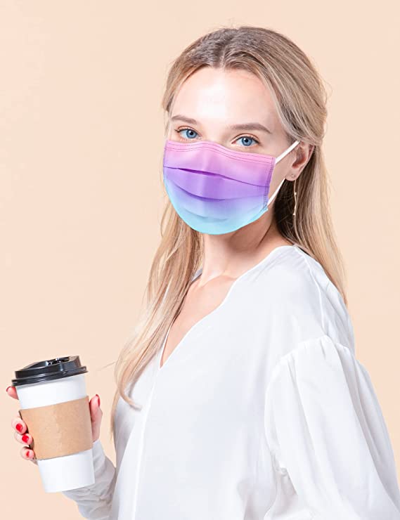 50PCS Fashion Disposable Adult Single Wrap Blue/Purple/Pink Multicolor Gradient