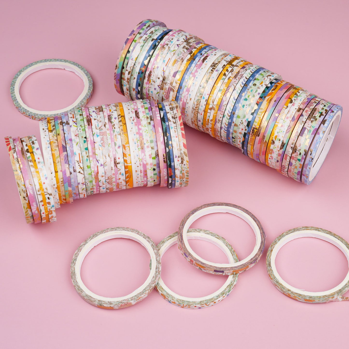 Washi Masking Tape Set 80g Random Patterns Bundle Slim Decorative Adhesive Tap