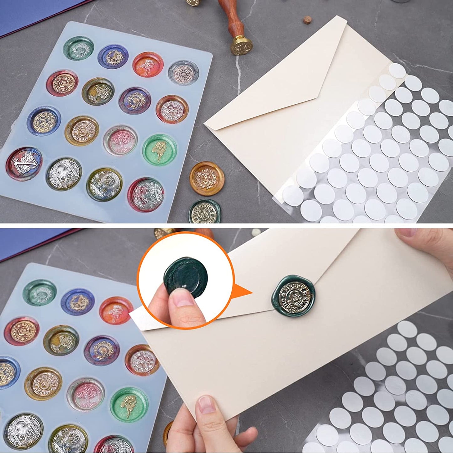 Double-Sided Acrylic Adhesive Dots 210PCS 0.79"/20mm Round Transparent Stickers