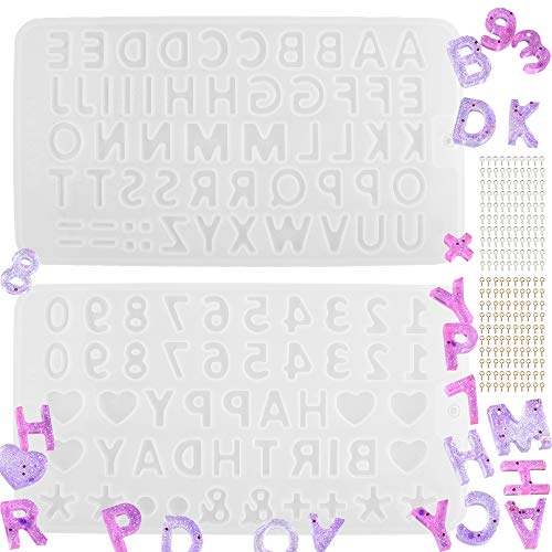 Small DIY Silicone Resin Mold Letters Outgeek Number Alphabet Jewelry Keychain