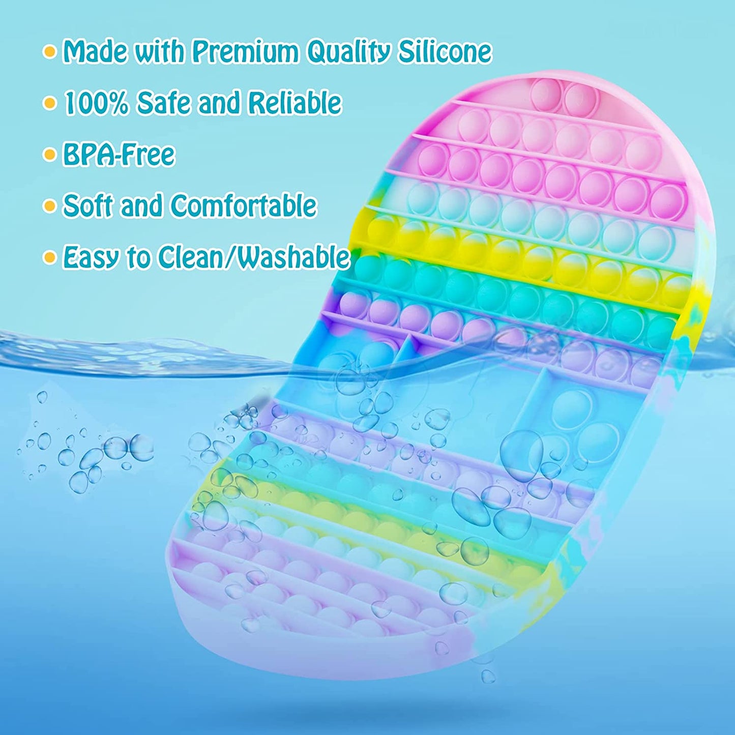 Silicone Oval Push Pop Bubble Game Pad 2 Game Dices Big Size Toy Board Sensory