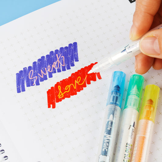 12-Pack Color Changing Marker Set Dual Tip Highlighter Assorted Colors Magic Pen