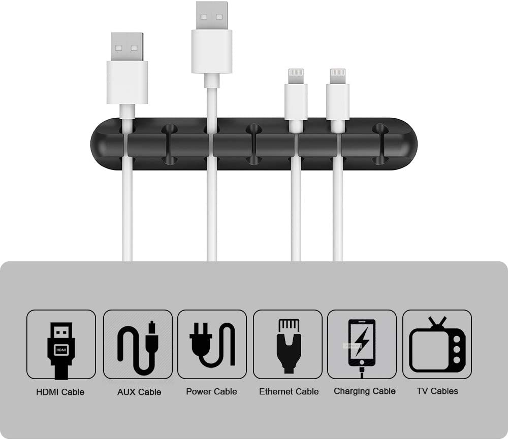 Self-Adhesive Multi-Opening Cable Clips 2PCS Table Cord Organizer Holder System